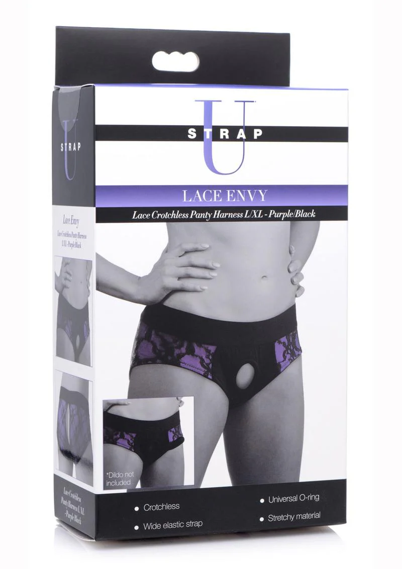 Strap U Lace Envy Crotchless Panty Harness - Small/Medium - Image 11