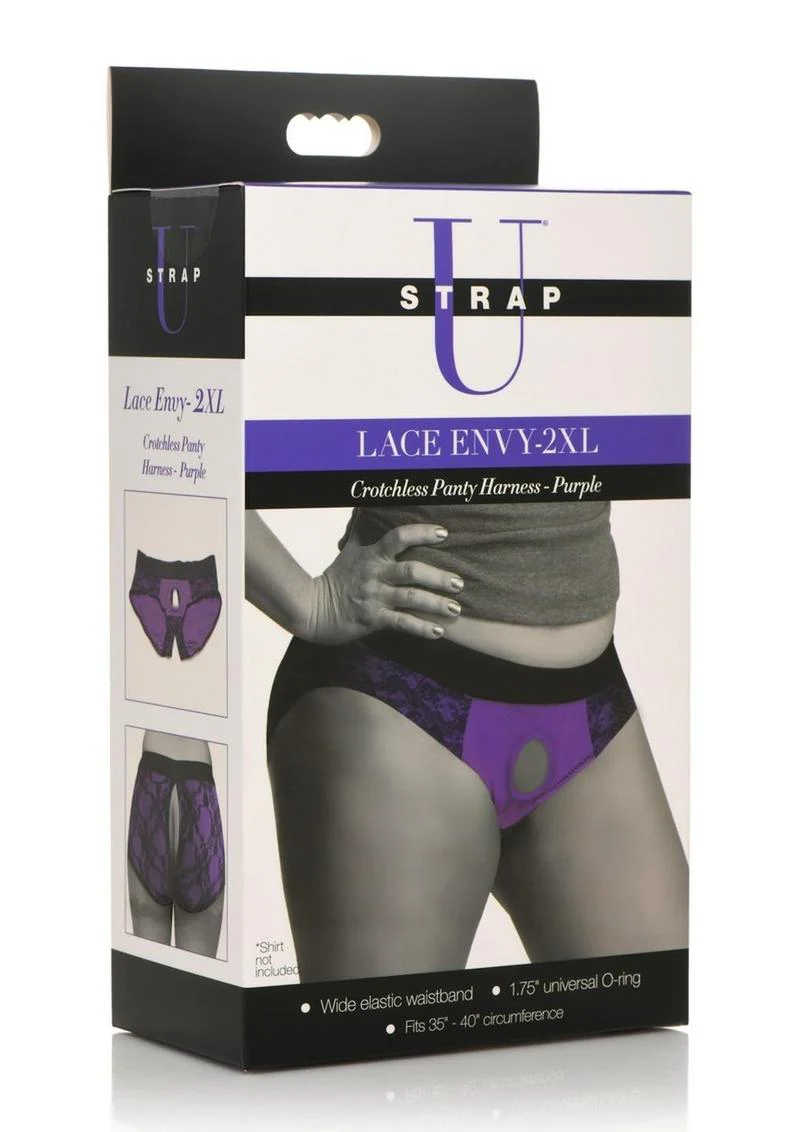 Strap U Lace Envy Crotchless Panty Harness - Small/Medium - Image 12