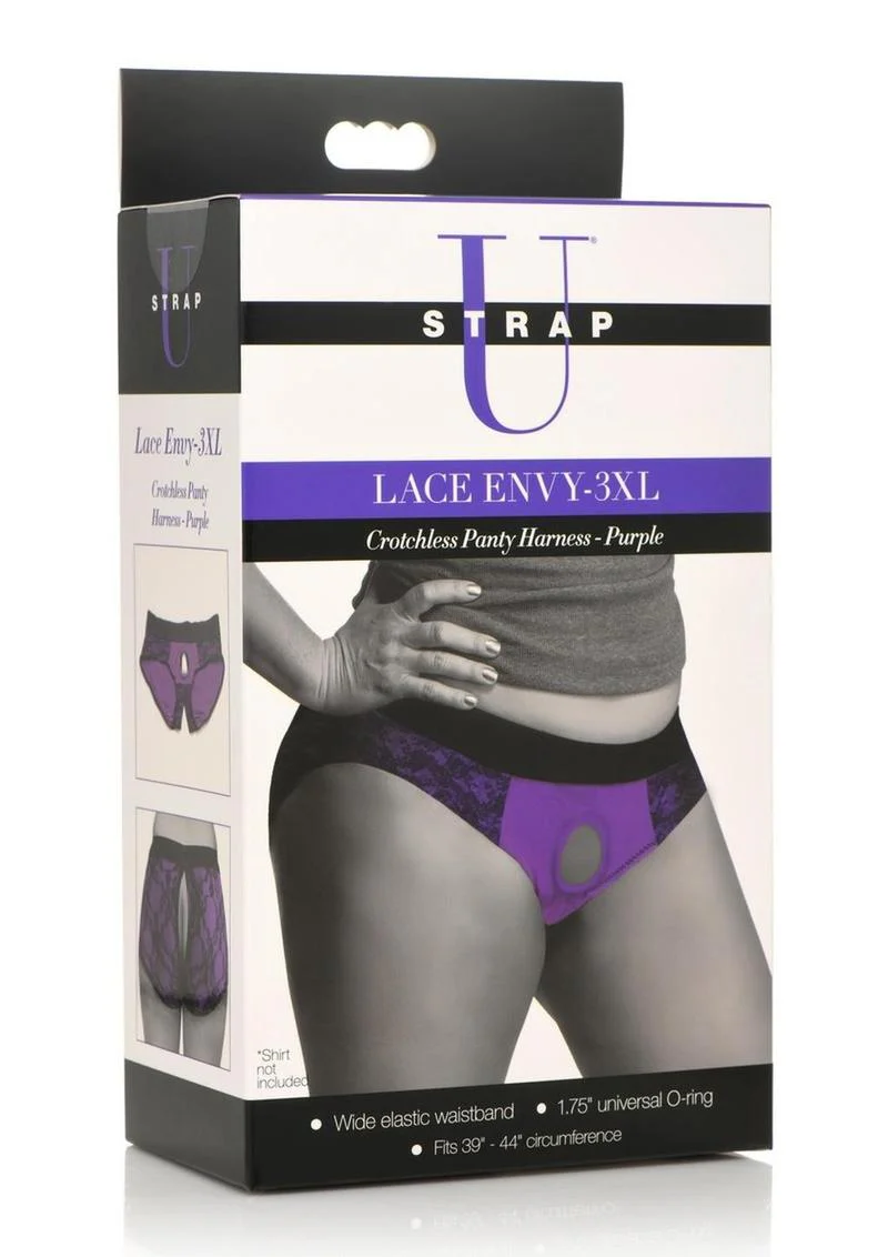 Strap U Lace Envy Crotchless Panty Harness - Small/Medium - Image 13