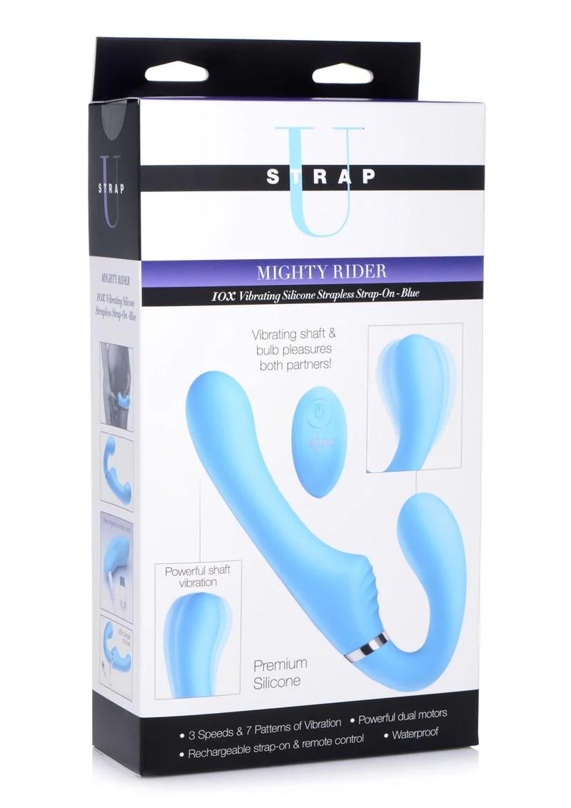 Strap U Mighty Rider 10X Rechargeable Silicone Strapless Strap-On - Image 4