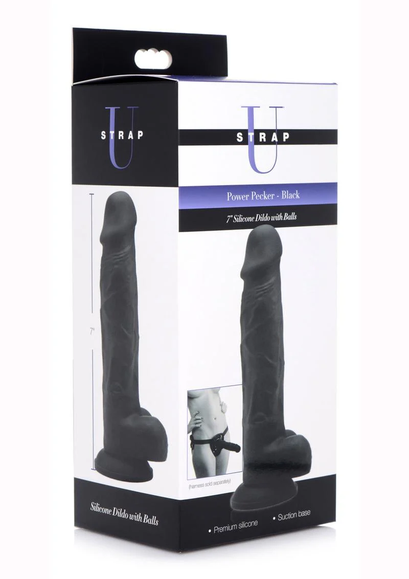 Strap U Power Pecker Silicone Dildo with Balls - Image 5
