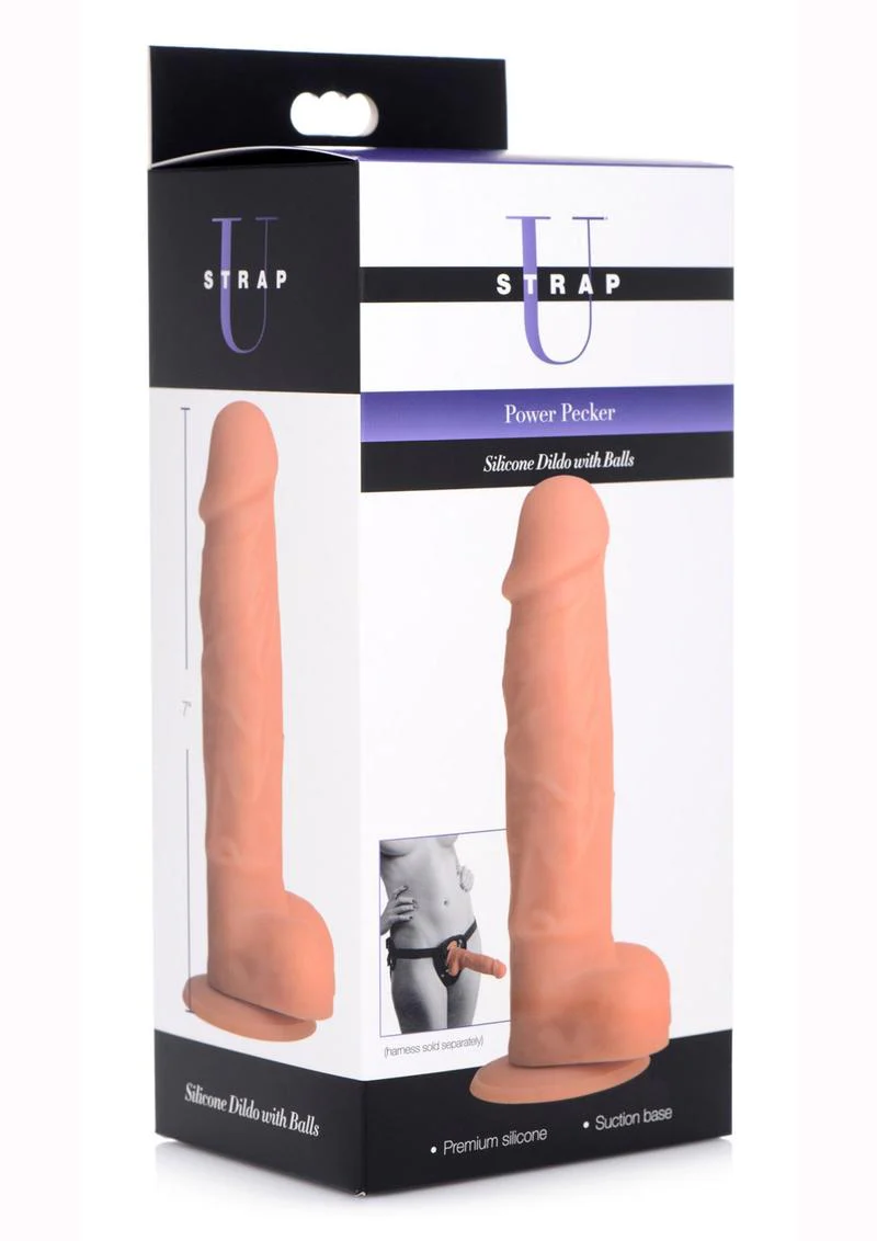 Strap U Power Pecker Silicone Dildo with Balls - Image 6