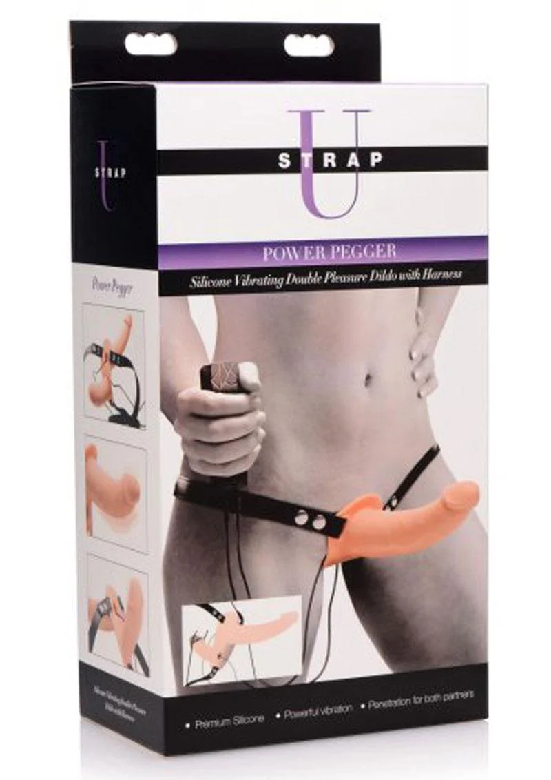 Strap U Power Pegger Silicone Vibrating Double Pleasure Strap-On - Image 7