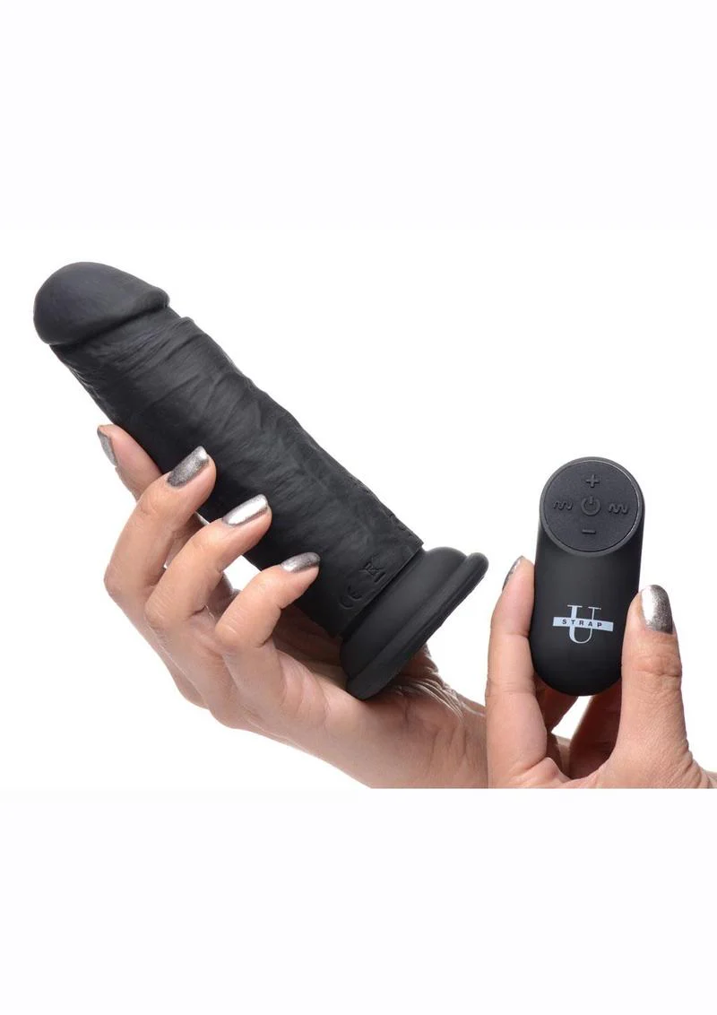 Strap U Power Player 28X Rechargeable Silicone Vibrating Dildo - Image 3