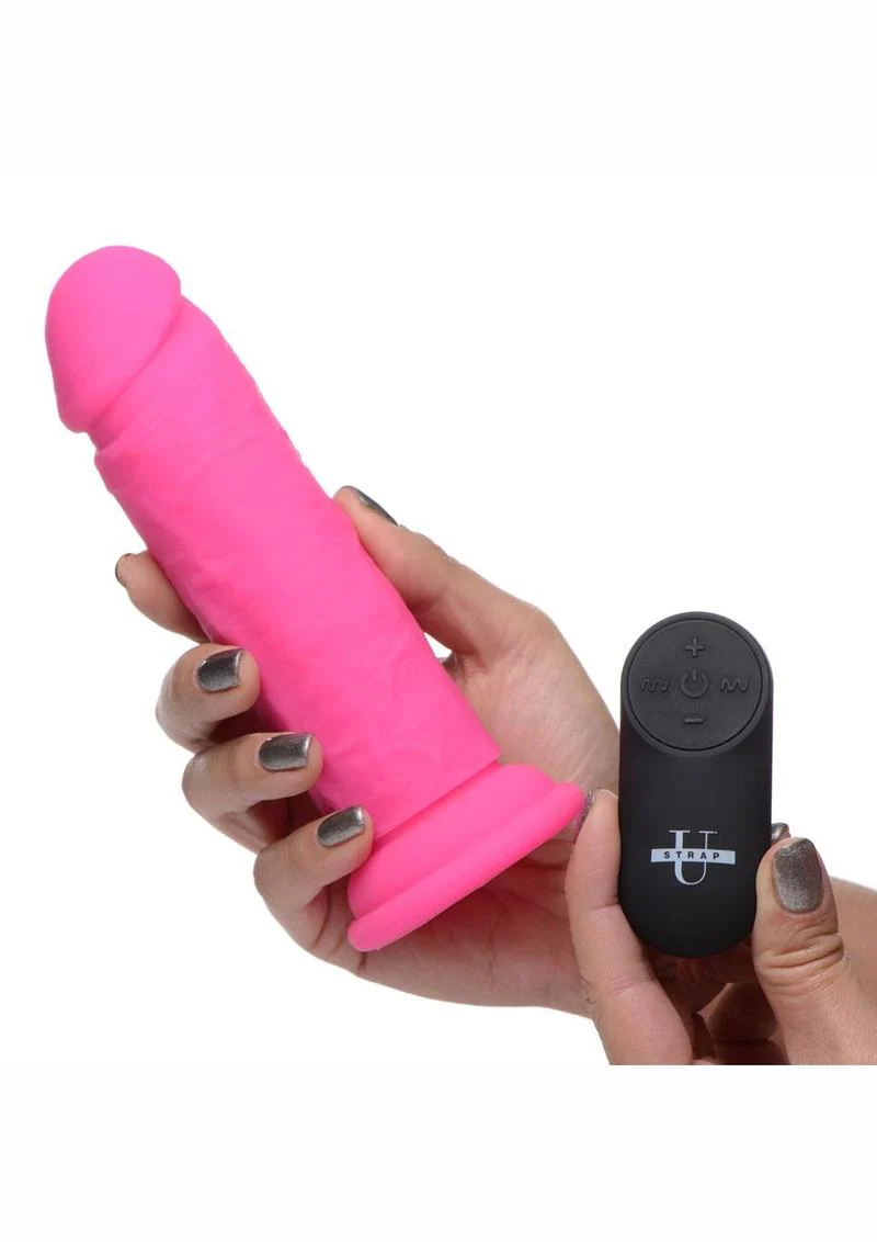Strap U Power Player 28X Rechargeable Silicone Vibrating Dildo - Image 6