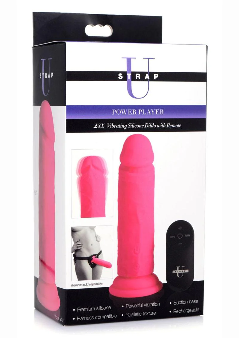 Strap U Power Player 28X Rechargeable Silicone Vibrating Dildo - Image 7
