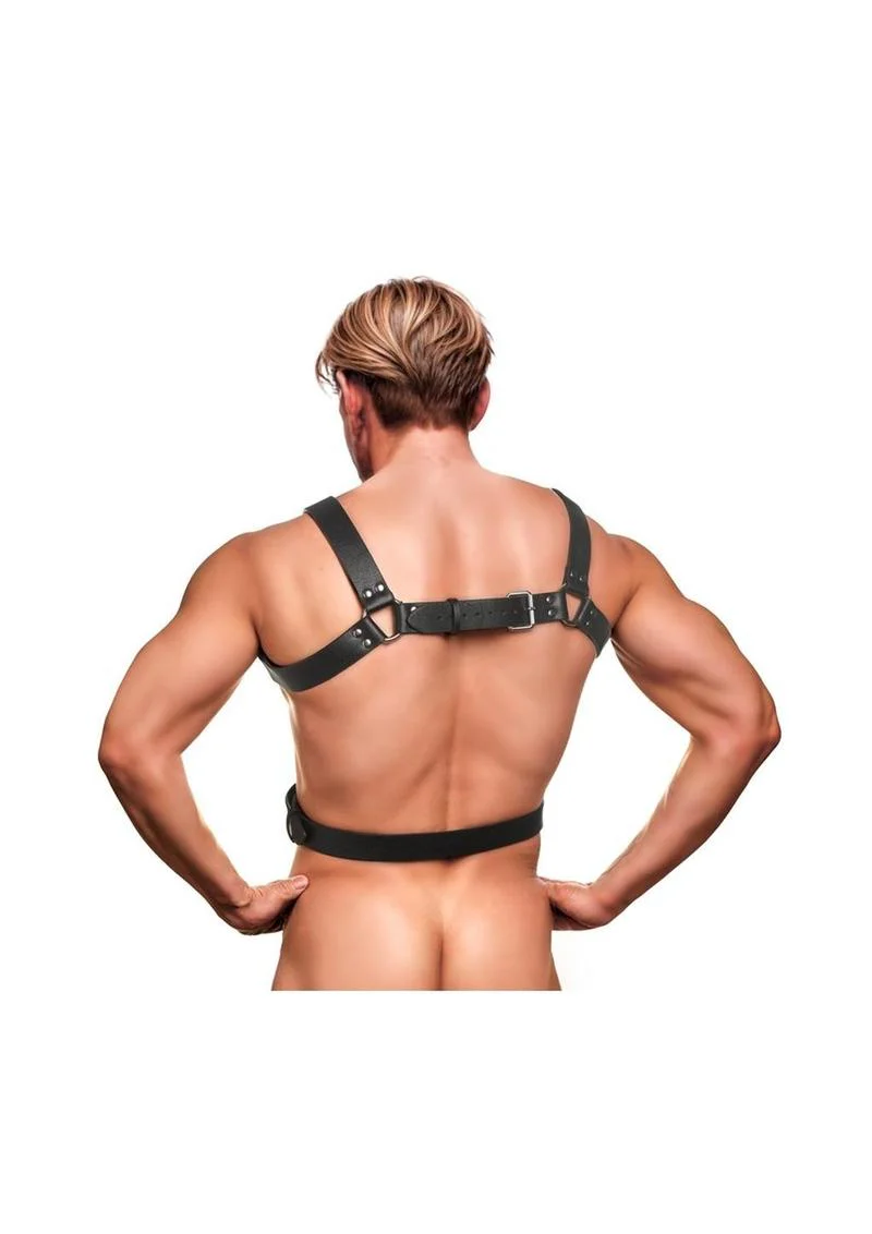 Strict 6 O-Ring Chest Harness Fully Adjustable Vegan Leather - Image 3
