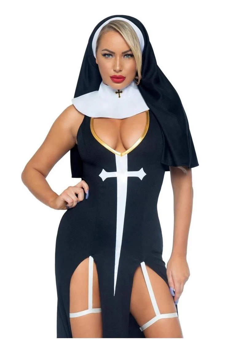 Sultry Sinner Dual Slit Garter Dress - Image 6