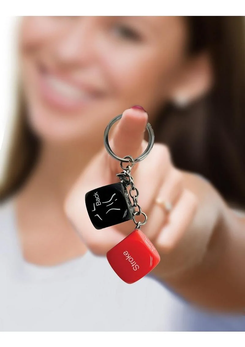 Super Fun Key Chain Sex Dice Red And Black - Image 2