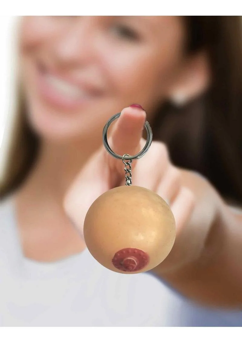 Super Fun Key Chain Squishy Boobie Fun and Playful Vanilla Design - Image 2