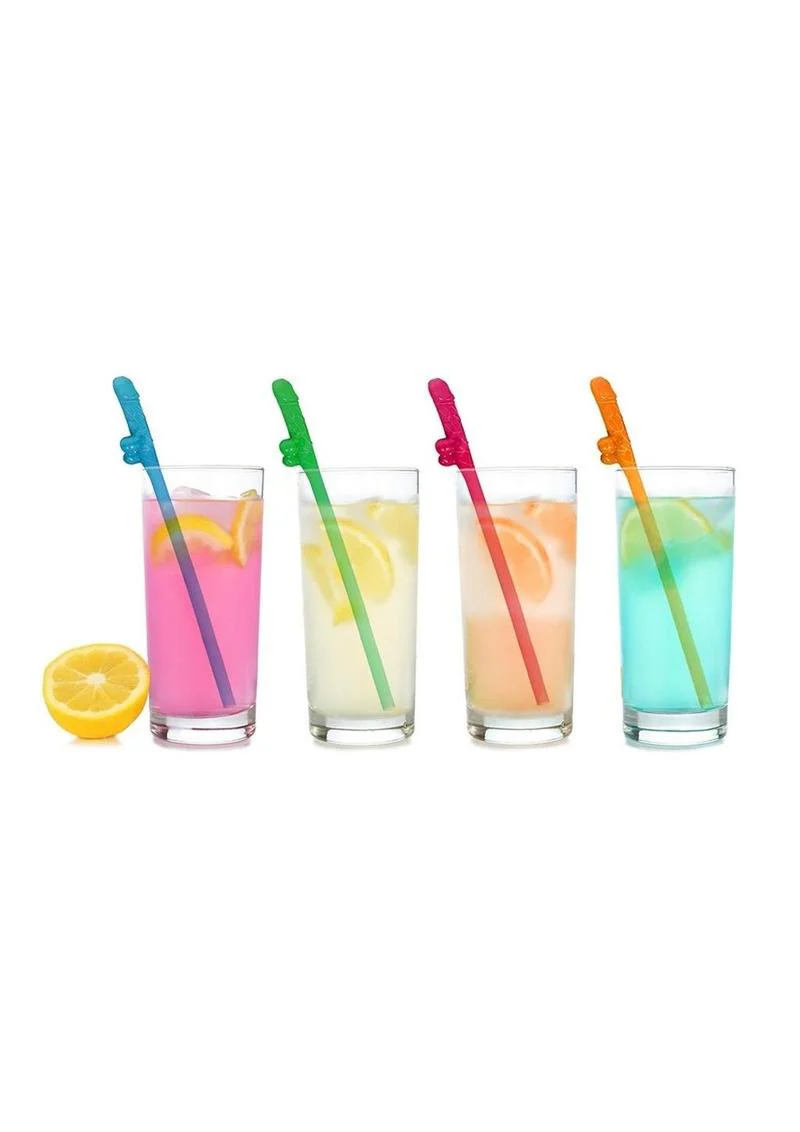 Super Fun Penis Party Straws 8 Pack Multicolor