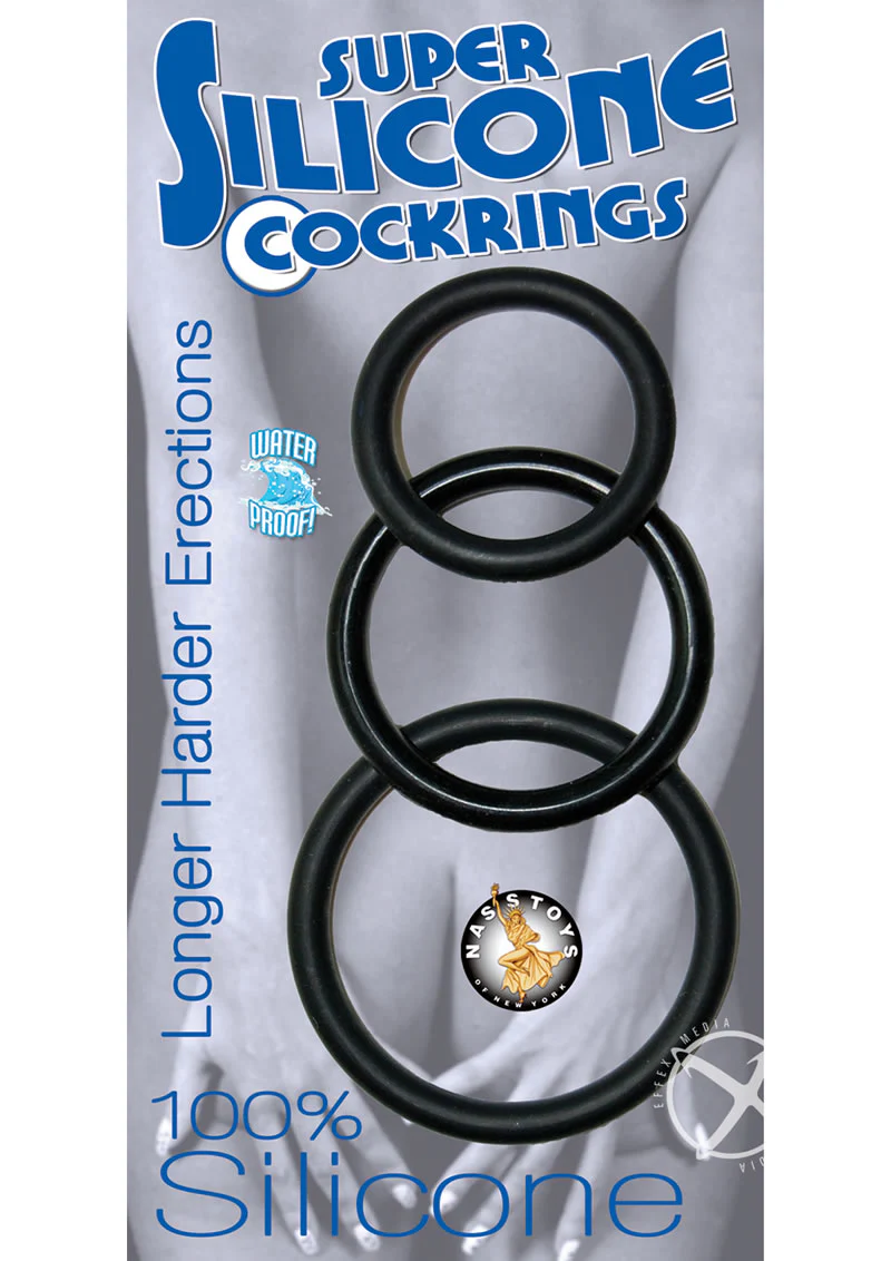 Super Silicone Cockrings 3 Pack Waterproof - Image 2