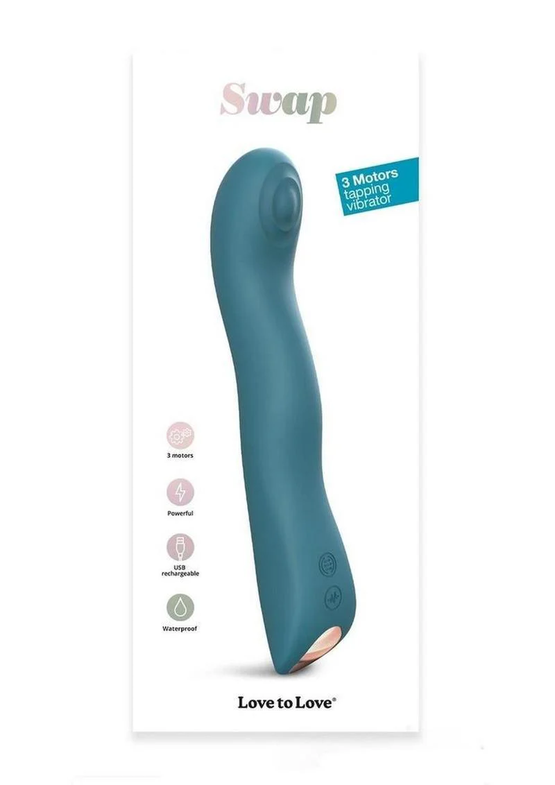 Swap Rechargeable Silicone Vibrator - Teal Me - Image 2