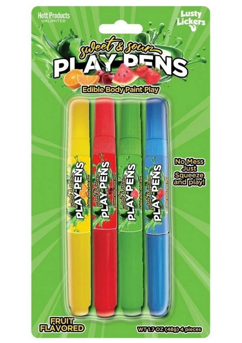 Sweet And Sour Play Pens Edible Body Paint 4-Pack Fruit Flavored - Image 2