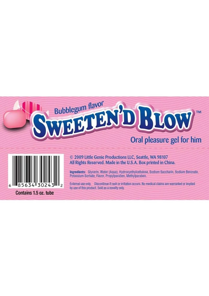 Sweeten’d Blow Bubblegum Flavored Oral Pleasure Gel for Him - Image 2