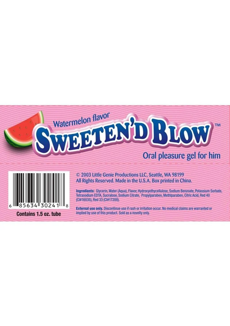 Sweeten’d Blow Watermelon Oral Pleasure Gel Flavored Gel - Image 2