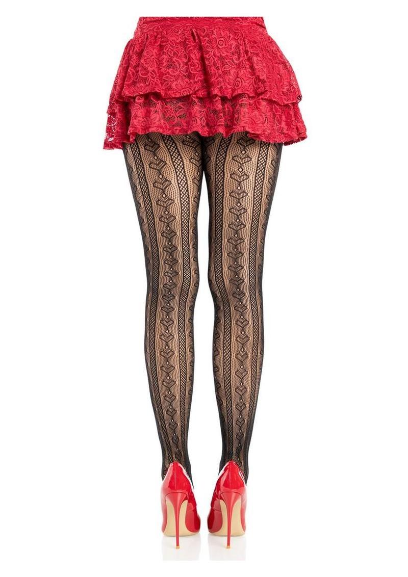Sweetheart Striped Fishnet Tights - Image 2
