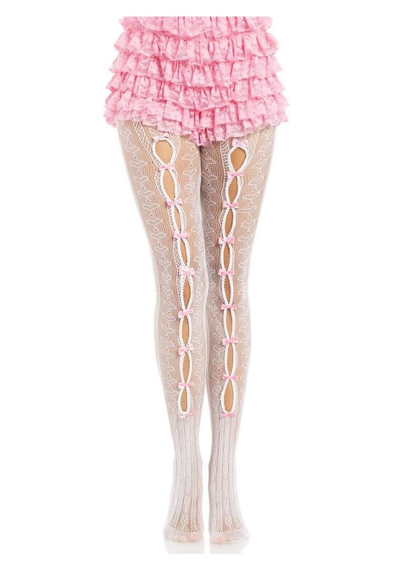 Sweetheart Striped Fishnet Tights - Image 4