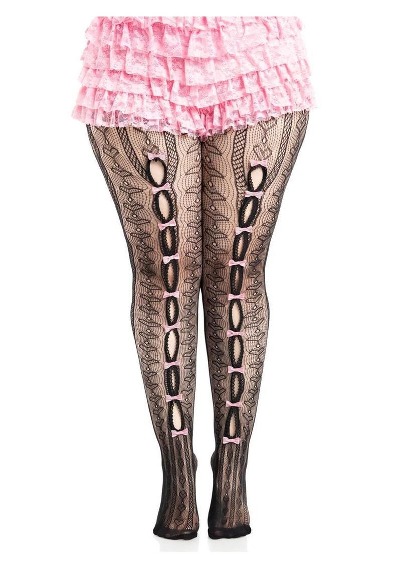 Sweetheart Striped Net Tights