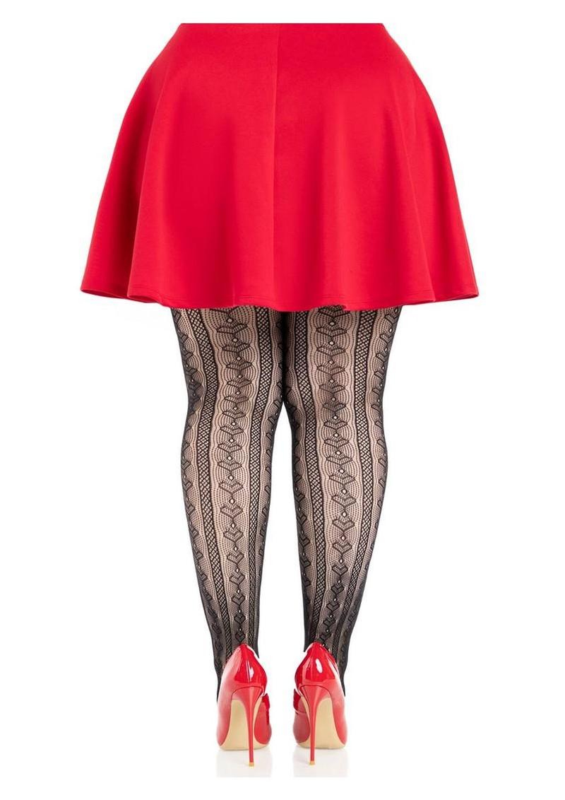Sweetheart Striped Net Tights - Image 4
