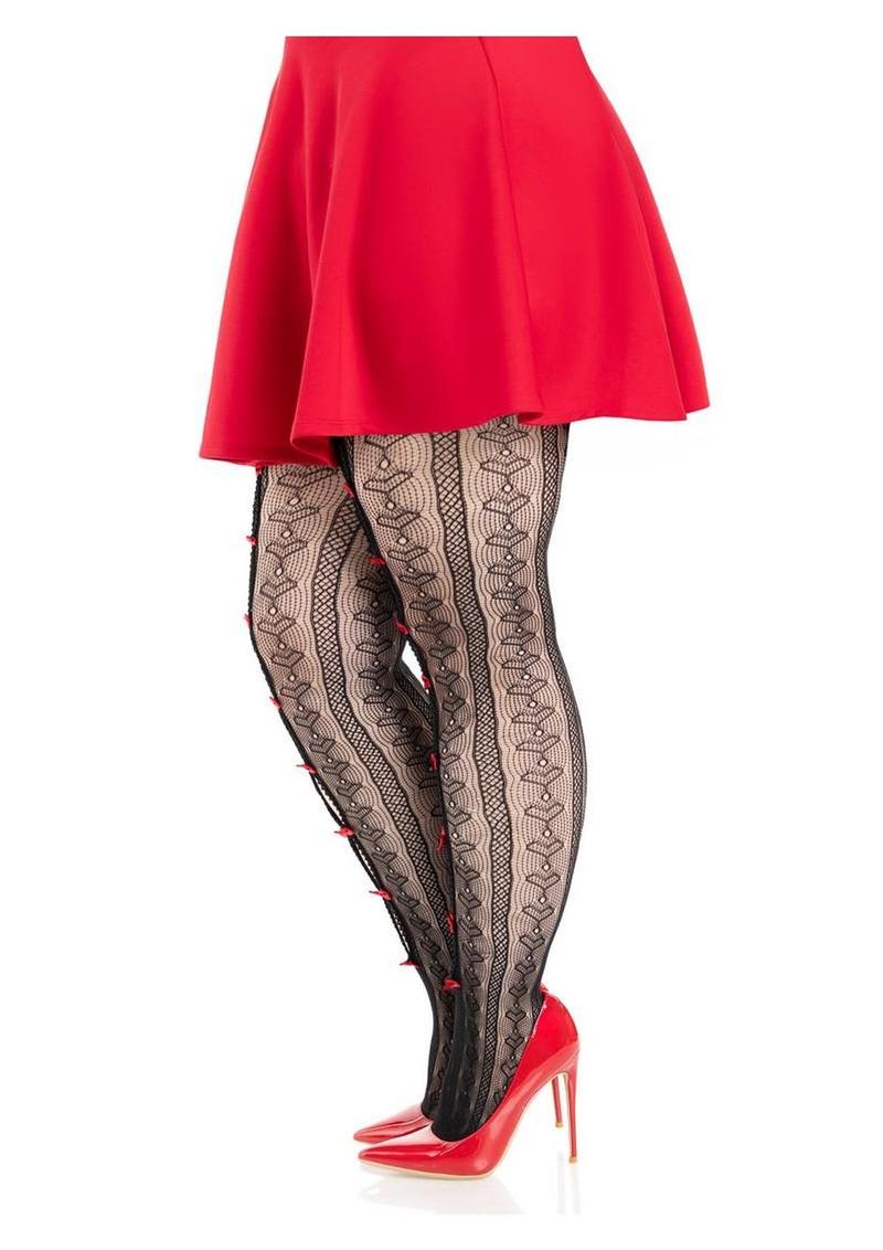Sweetheart Striped Net Tights - Image 5