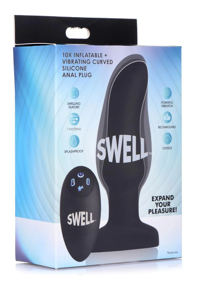 Swell Inflatable Silicone Vibrating Curved Anal Plug - Image 4