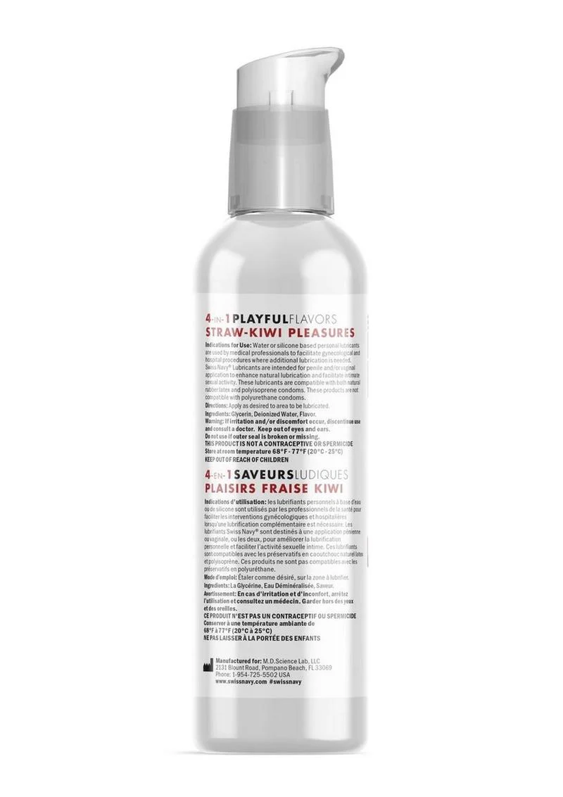 Swiss Navy 4 in 1 Playful Flavors Straw Kiwi Lubricant - Image 2