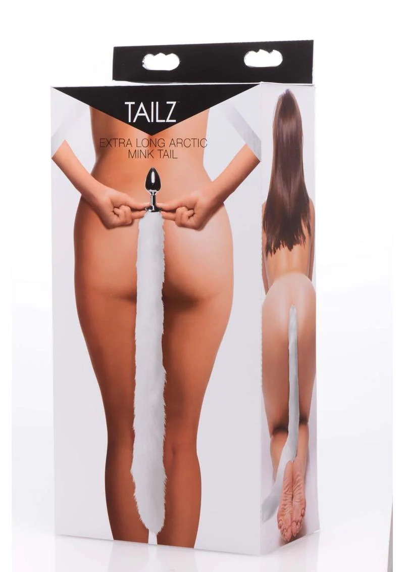 Tailz Extra Long Arctic Mink Tail Anal Plug Faux Fur Roleplay - Image 4