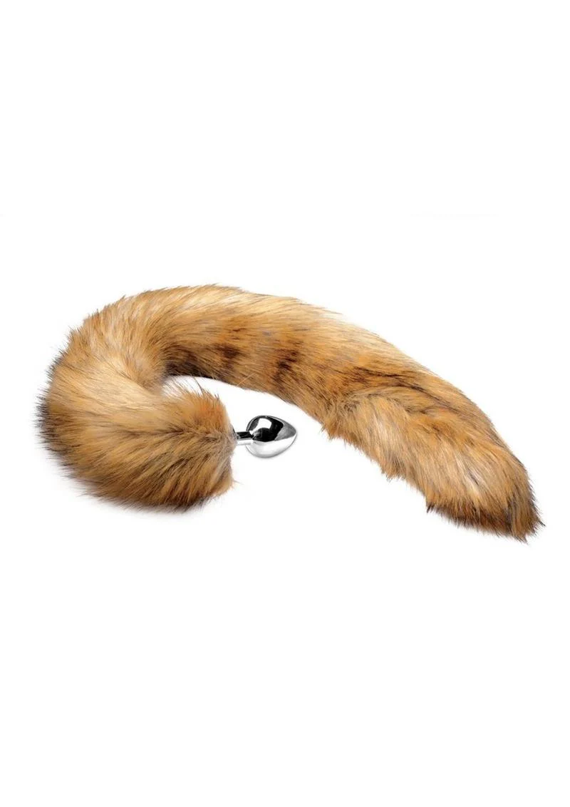 Tailz Extra Long Mink Tail with Butt Plug Sensual and Brown Faux Fur - Image 3