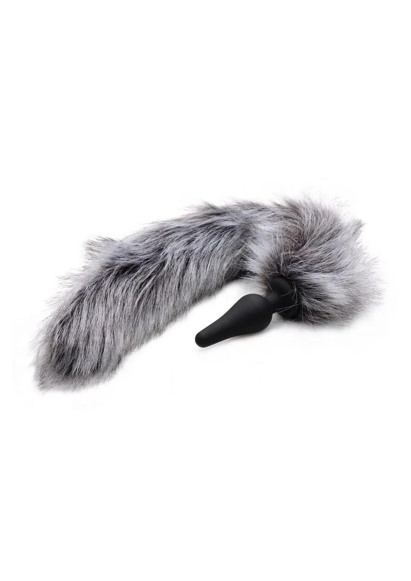 Tailz Grey Wolf Tail Anal Plug And Ears Set Cosplay Fantasy Kit - Image 3