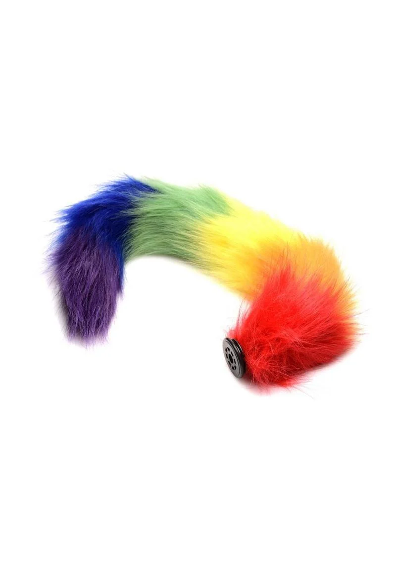 Tailz Interchangeable Rainbow Tail Faux Fur Pride Accessory - Image 3