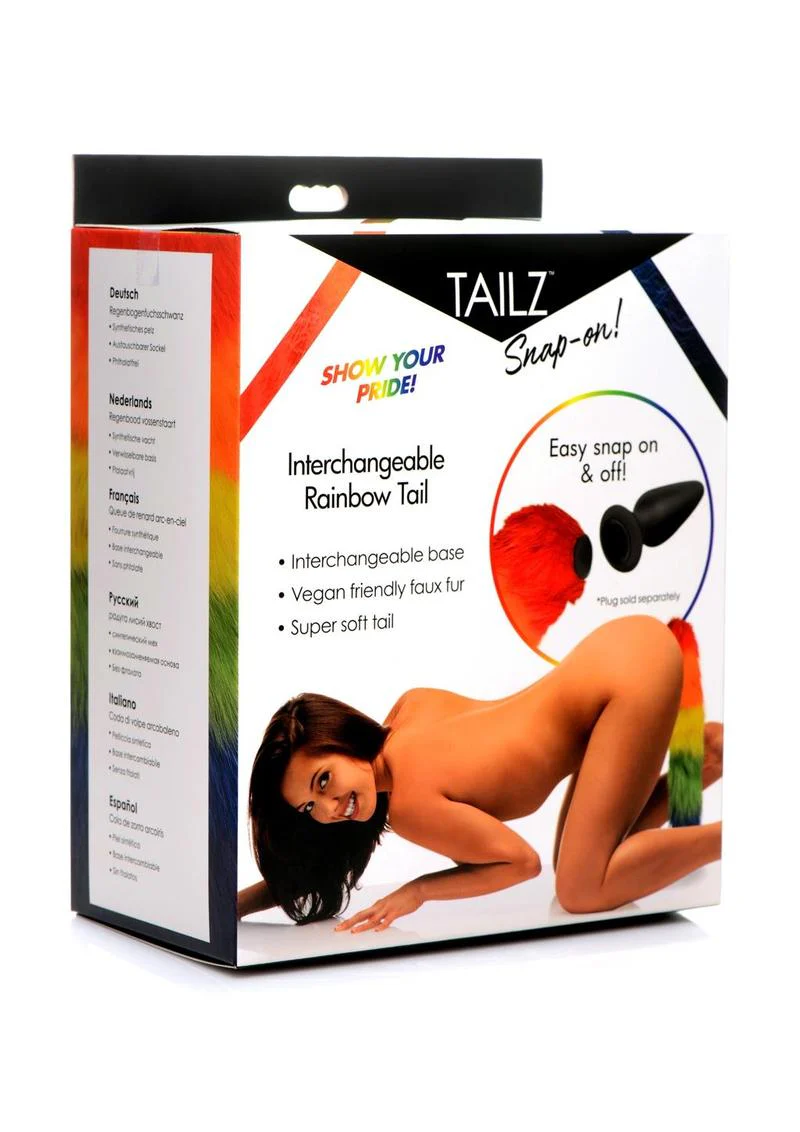Tailz Interchangeable Rainbow Tail Faux Fur Pride Accessory - Image 4