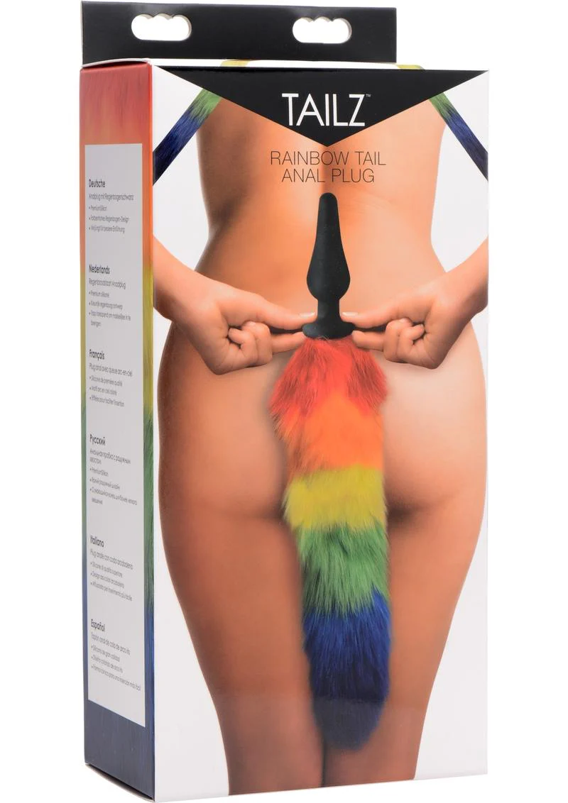 Tailz Rainbow Tail Silicone Colorful Butt Plug - Image 4