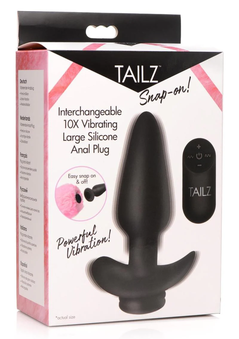 Tailz Snap-On 10X Vibrating Large Silicone Anal Plug with Remote - Image 6