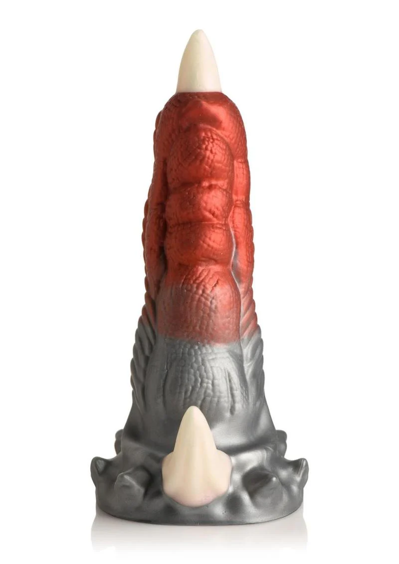 Talon White Silicone Dildo Silver Dragon Design - Image 3