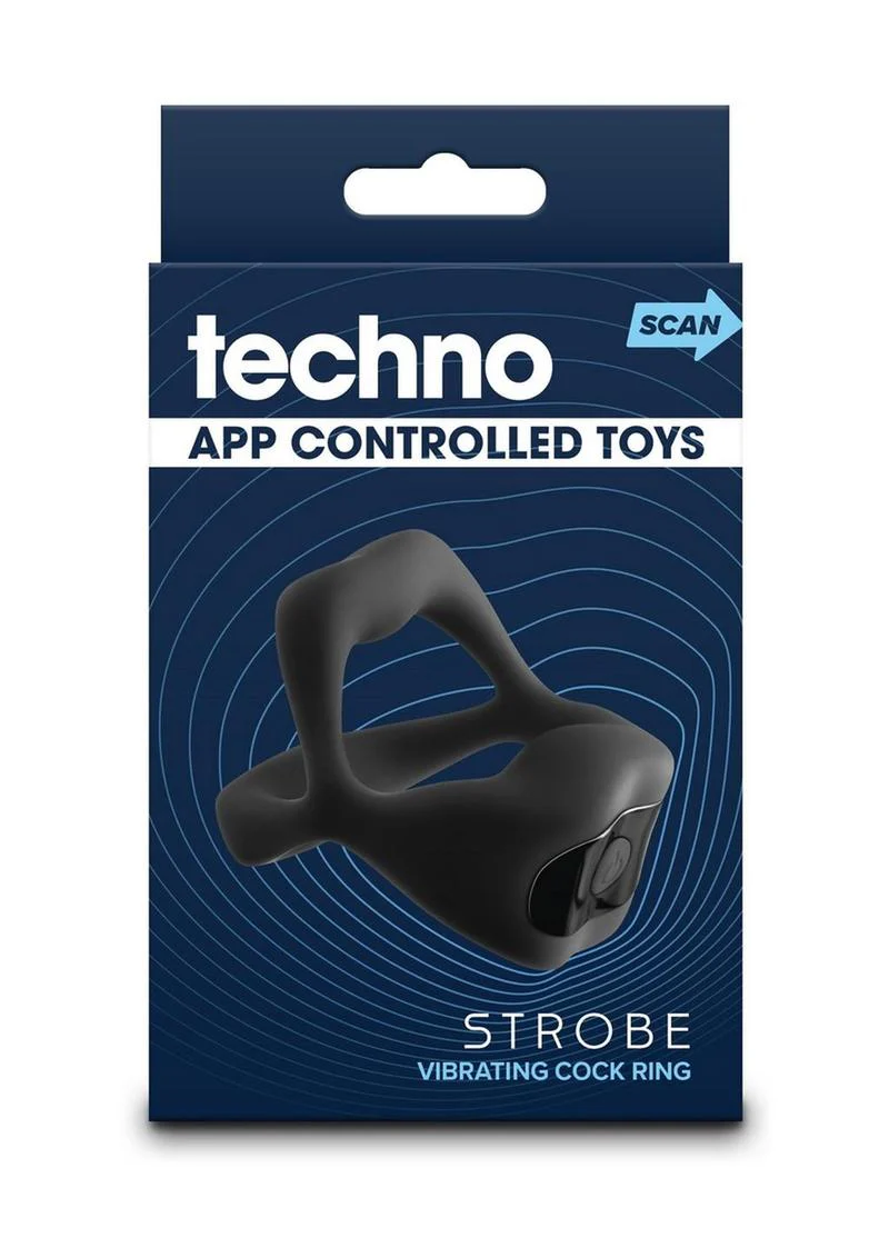Techno Strobe App Controlled Rechargeable Silicone Vibrating Cock Ring - Image 4