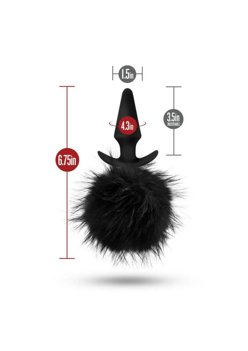 Temptasia Bunny Tail Pom Plug Silicone Anal Plug with Fluffy Tail - Image 3