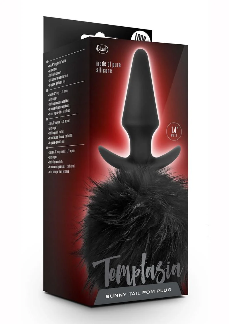 Temptasia Bunny Tail Pom Plug Silicone Anal Plug with Fluffy Tail - Image 4