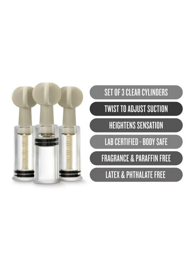 Temptasia Clit and Nipple Twist Suckers Set of 3 Adjustable Suction - Image 2