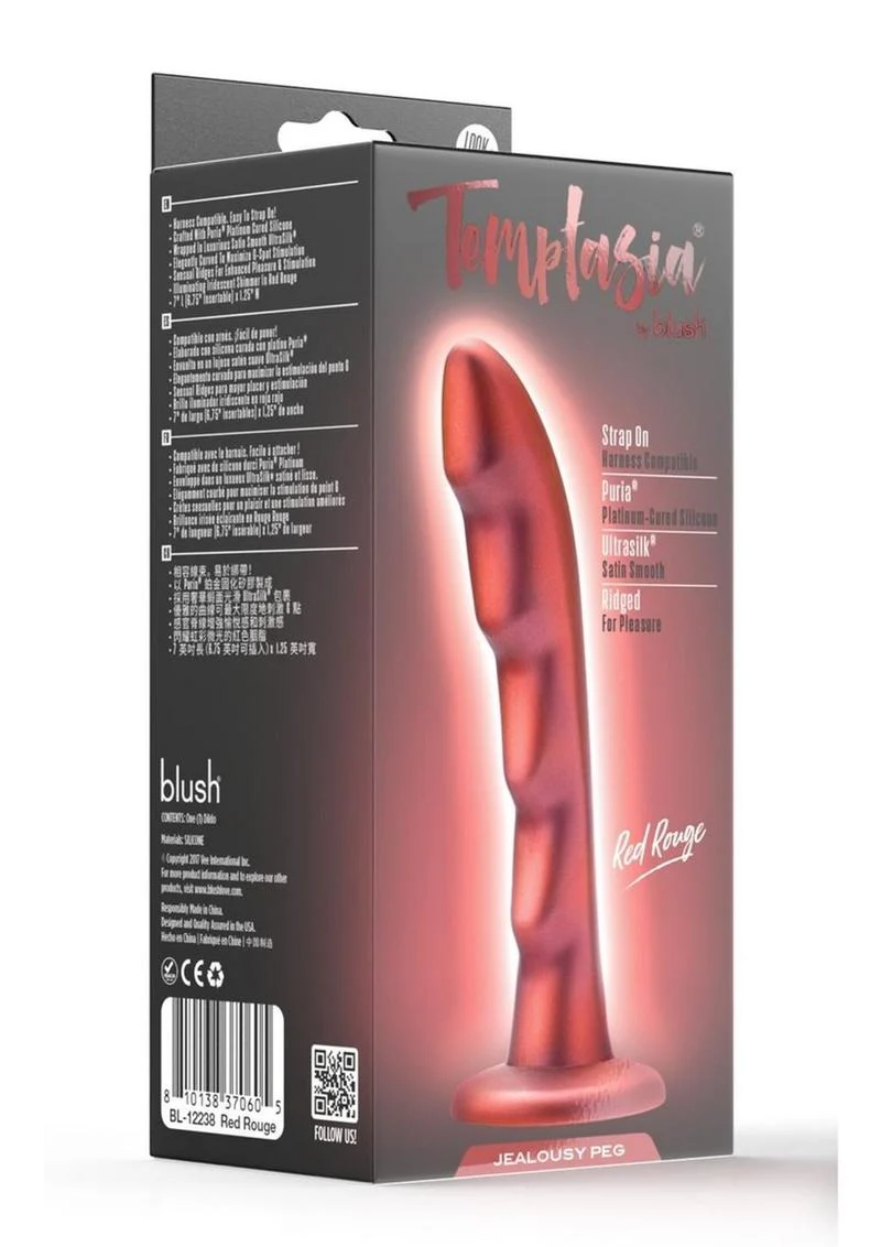 Temptasia Jealousy Peg Silicone Dildo Red Rouge Harness - Image 4