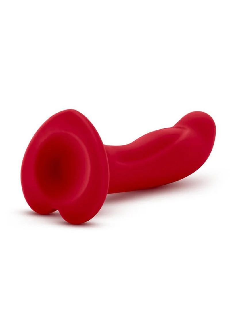 Temptasia Jezebel Silicone Dildo 6in Crimson with Curved Tip - Image 2