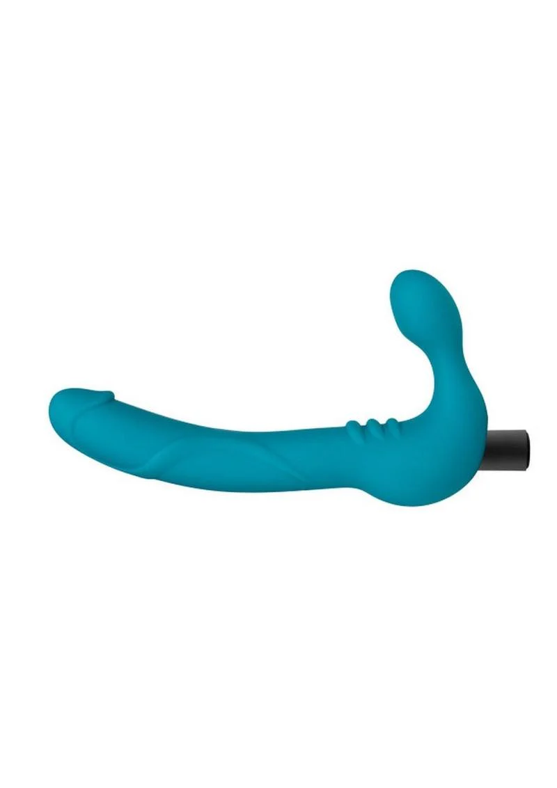 Temptasia Luna Teal Silicone Strapless Vibrating Dildo - Image 2