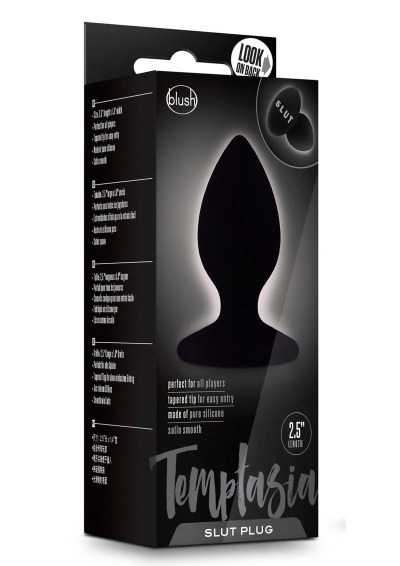 Temptasia Slut Silicone Butt Plug Black - Image 4