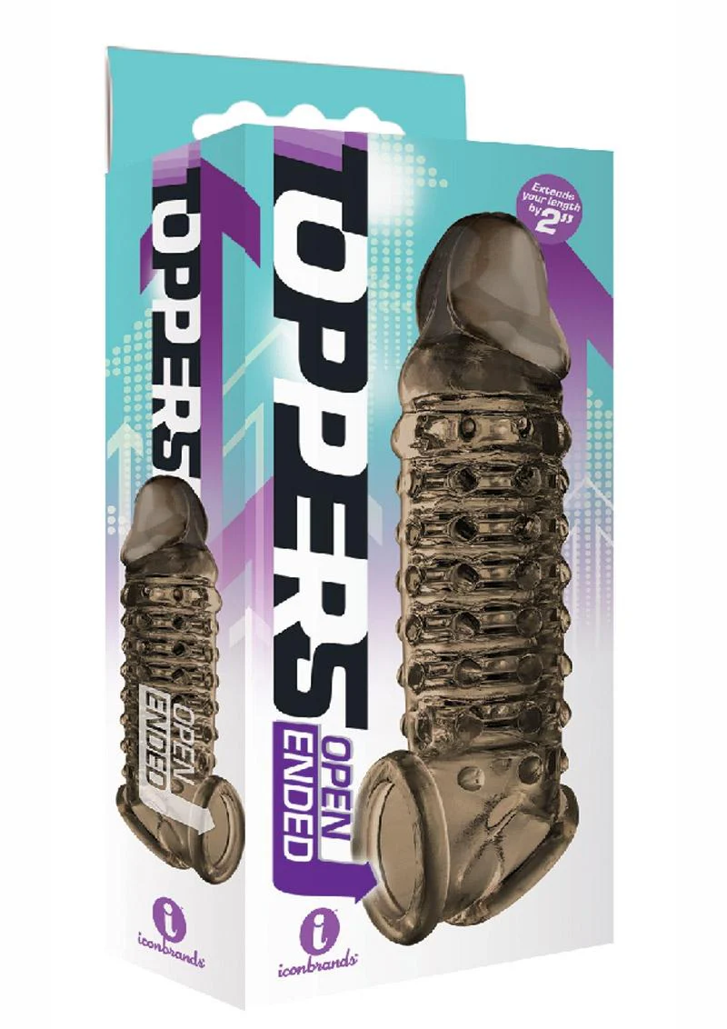 The 9's Toppers Open-Ended Ribbed and Nubbed Penis Extender - Image 3
