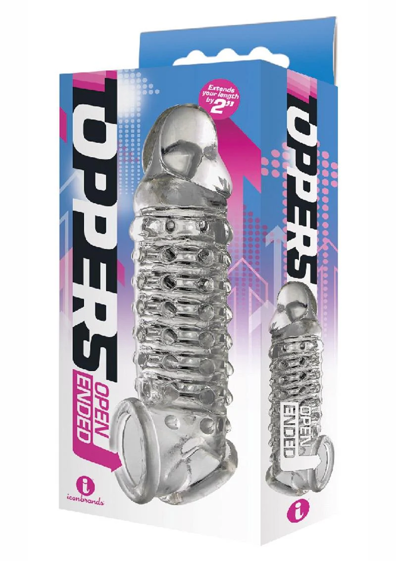 The 9's Toppers Open-Ended Ribbed and Nubbed Penis Extender - Image 4