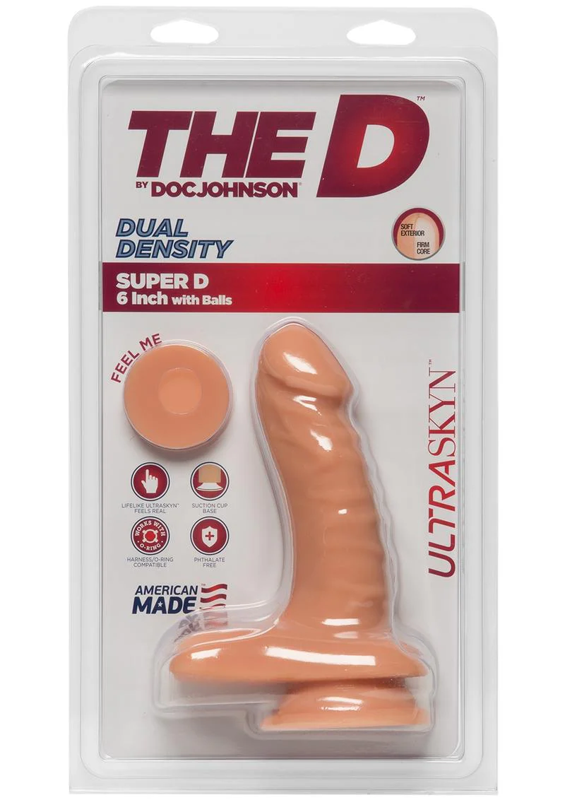 The D by Doc Johnson Super D Dual Density Dildo with Balls - Image 10