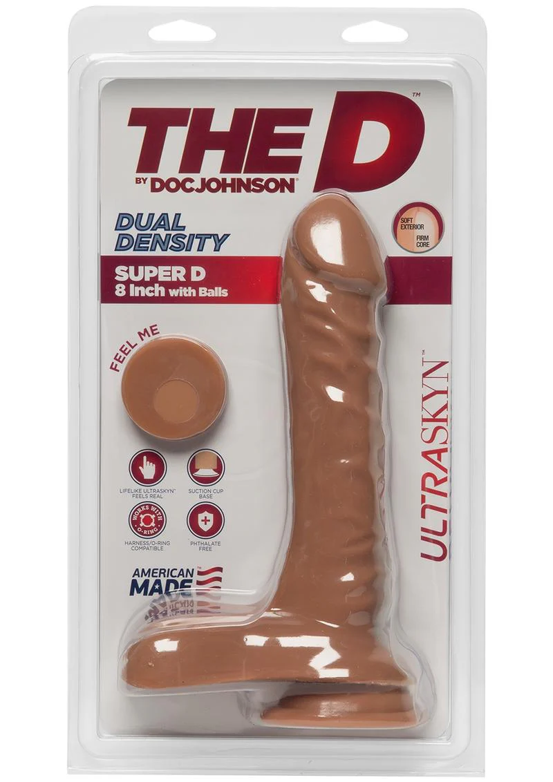 The D by Doc Johnson Super D Dual Density Dildo with Balls - Image 11