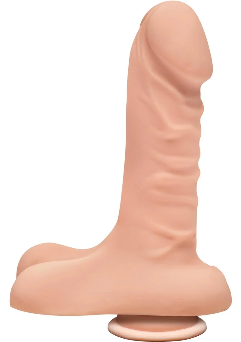 The D by Doc Johnson Super D Dual Density Dildo with Balls - Image 3