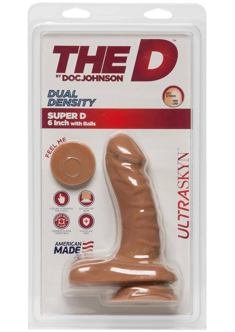 The D by Doc Johnson Super D Dual Density Dildo with Balls - Image 8