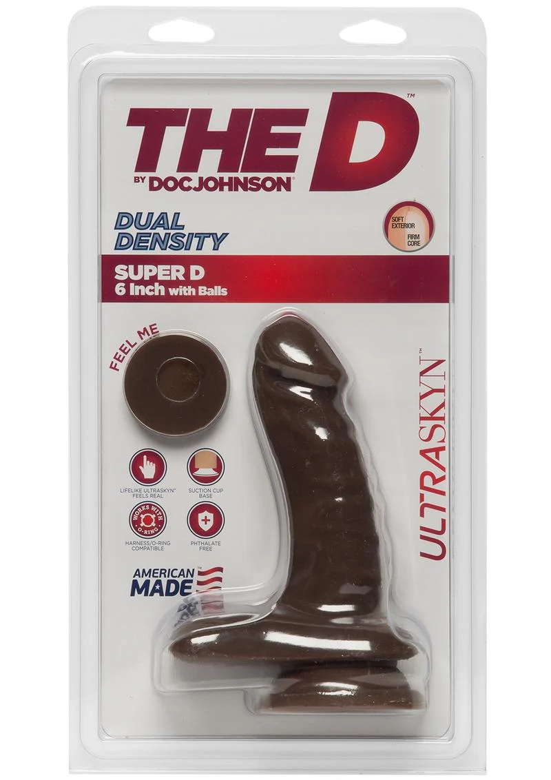 The D by Doc Johnson Super D Dual Density Dildo with Balls - Image 9